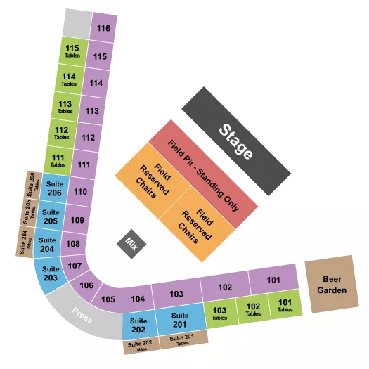 seating chart for Loeb Stadium - Concert 3 - eventticketscenter.com