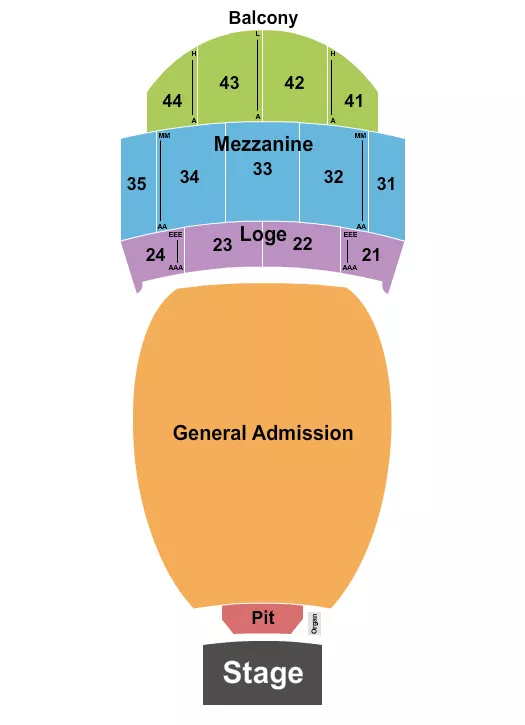 seating chart for Loew's Jersey Theatre - Endstage GA - eventticketscenter.com