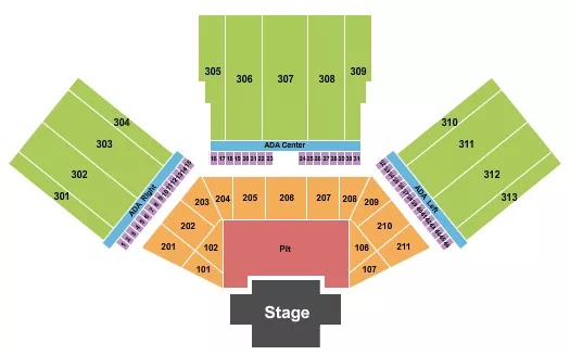 seating chart for F&M Bank Amphitheater of Long Beach - Endstage Pit 2 - eventticketscenter.com