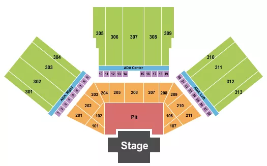 seating chart for Long Beach Amphitheater - Endstage Pit 2 - eventticketscenter.com