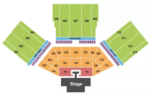 seating chart for F&M Bank Amphitheater of Long Beach - Endstage Pit 3 - eventticketscenter.com