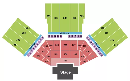 seating chart for Long Beach Amphitheater - Endstage Pit - eventticketscenter.com