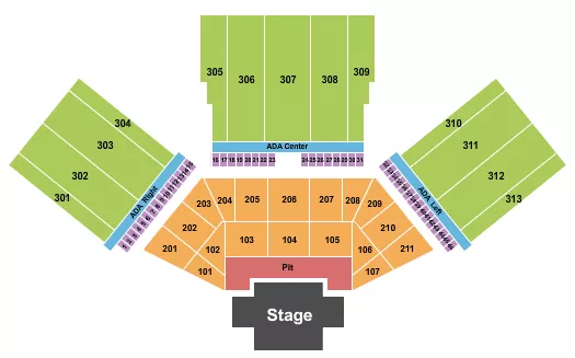 seating chart for F&M Bank Amphitheater of Long Beach - Endstage Pit - eventticketscenter.com
