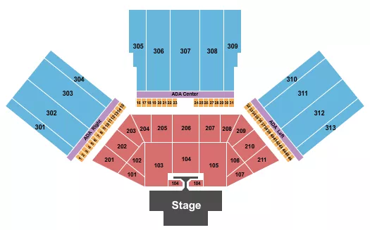 seating chart for F&M Bank Amphitheater of Long Beach - Endstage with Catwalk - eventticketscenter.com