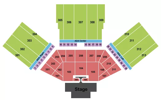 seating chart for Long Beach Amphitheater - Endstage with Catwalk - eventticketscenter.com