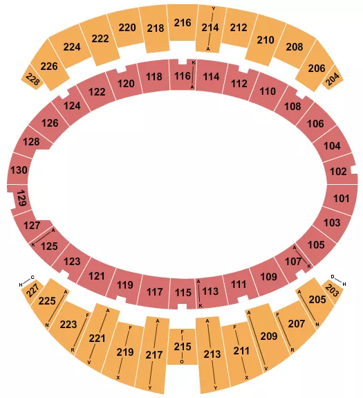 seating chart for Long Beach Arena at Long Beach Convention Center - Performance Area - eventticketscenter.com