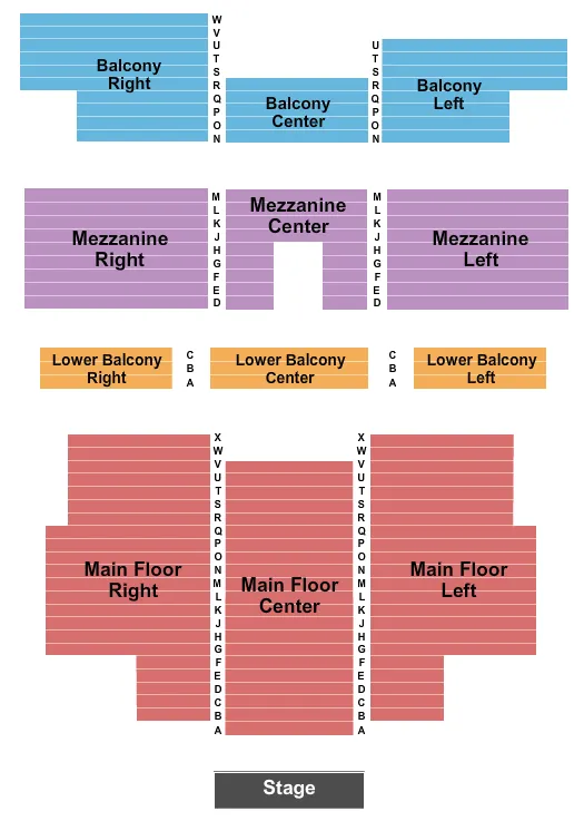seating chart for The Long Center For The Performing Arts - IN - End Stage - eventticketscenter.com