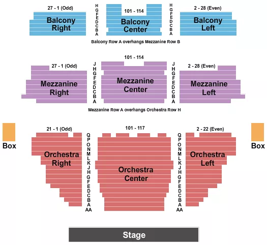 seating chart for Longacre Theatre - Endstage 1 - eventticketscenter.com