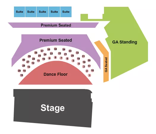 seating chart for Longhorn Ballroom - End Stage Dance Floor - eventticketscenter.com
