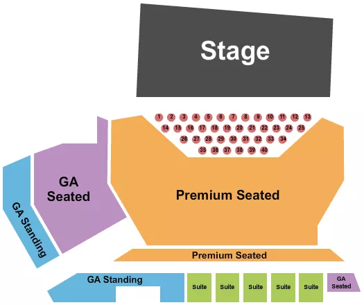 seating chart for Longhorn Ballroom - GA/Premium/Tables 2 - eventticketscenter.com