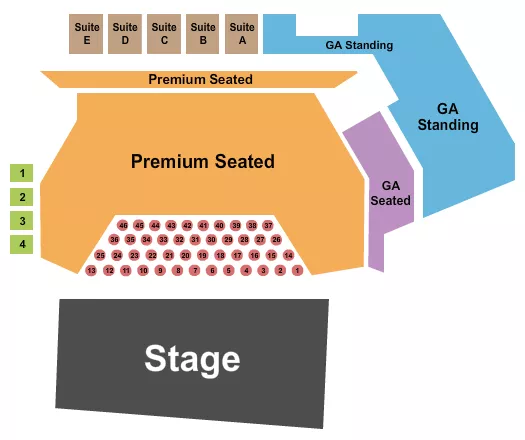 seating chart for Longhorn Ballroom - GA/Premium/Tables 3 - eventticketscenter.com