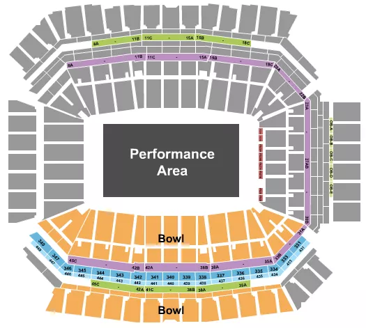 seating chart for Lucas Oil Stadium - Bands of America 3 - eventticketscenter.com