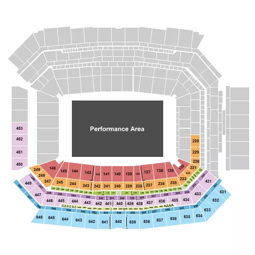 seating chart for Lucas Oil Stadium - Bands of America 5 - eventticketscenter.com