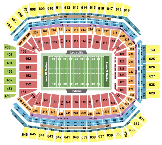seating chart for Lucas Oil Stadium - Football - College - eventticketscenter.com