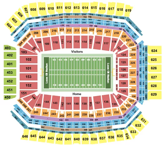 seating chart for Lucas Oil Stadium - Football No VFS - eventticketscenter.com