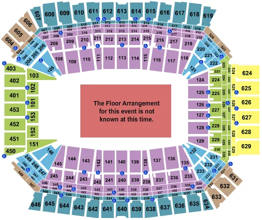 seating chart for Lucas Oil Stadium - Generic Floor - eventticketscenter.com