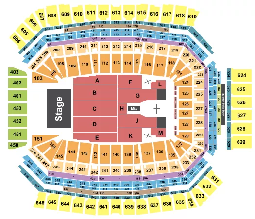 seating chart for Lucas Oil Stadium - George Strait - eventticketscenter.com