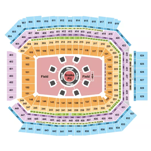 seating chart for Lucas Oil Stadium - Metallica - eventticketscenter.com