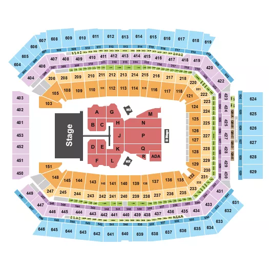 seating chart for Lucas Oil Stadium - Post Malone - eventticketscenter.com
