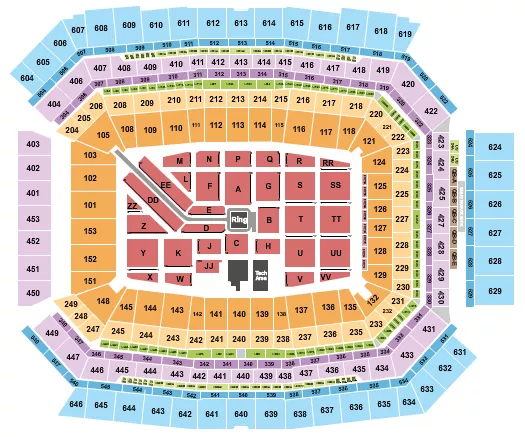 seating chart for Lucas Oil Stadium - Royal Rumble - eventticketscenter.com