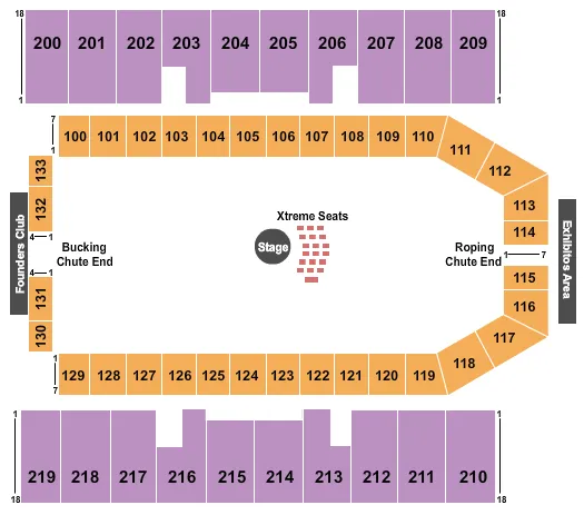 seating chart for Luedecke Arena At Travis County Exposition Center - Rodeo - eventticketscenter.com