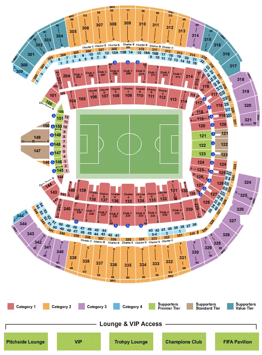 seating chart for Lumen Field - Soccer WC Category 2 - eventticketscenter.com