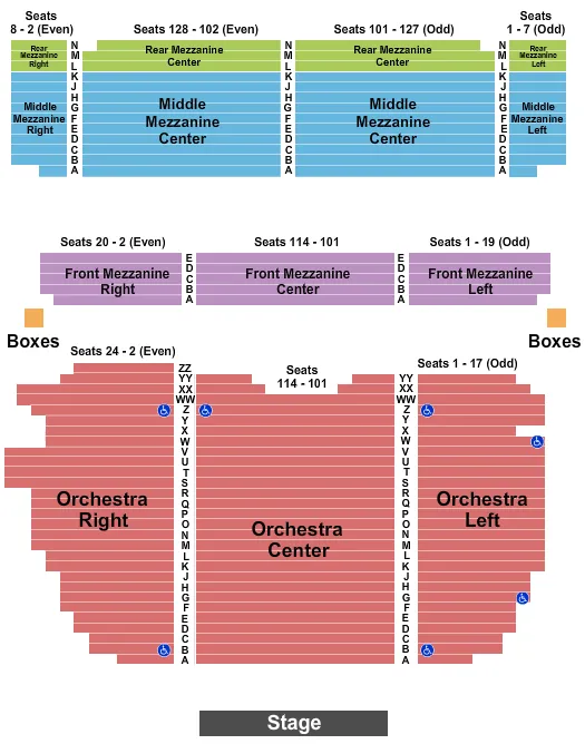 seating chart for Lunt-fontanne Theatre - End stage 1 - eventticketscenter.com