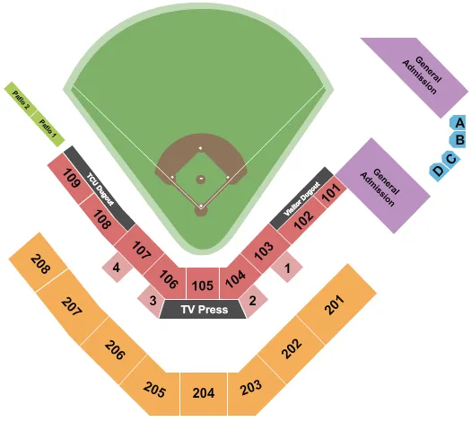 seating chart for Lupton Stadium - Baseball - eventticketscenter.com