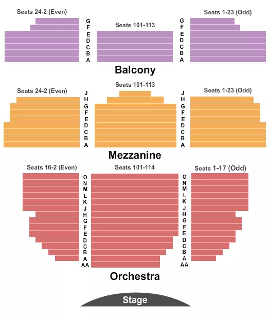 seating chart for Lyceum Theatre - New York - Endstage 1 - eventticketscenter.com