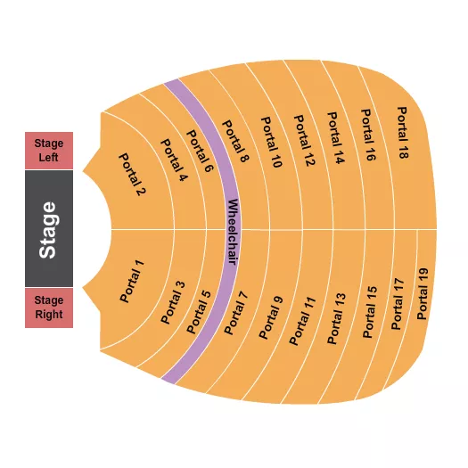 seating chart for Lyell B Clay Concert Theatre - WVU - Endstage - Stage Left & Right - eventticketscenter.com