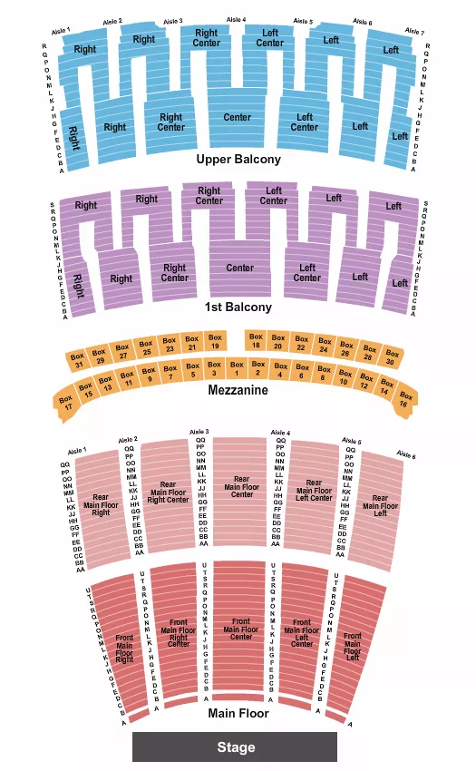 seating chart for Lyric Opera House - IL - Endstage 2 - eventticketscenter.com