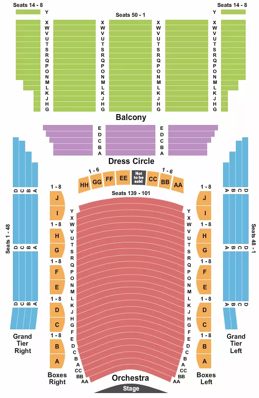 seating chart for Lyric Opera House - MD - End Stage - eventticketscenter.com