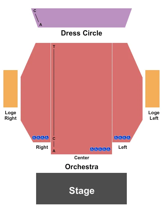 seating chart for Lyric Theatre at Meridian Arts Centre - End Stage - eventticketscenter.com