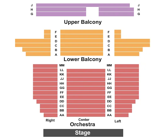 seating chart for Lyric Theatre - Stuart - End Stage - eventticketscenter.com