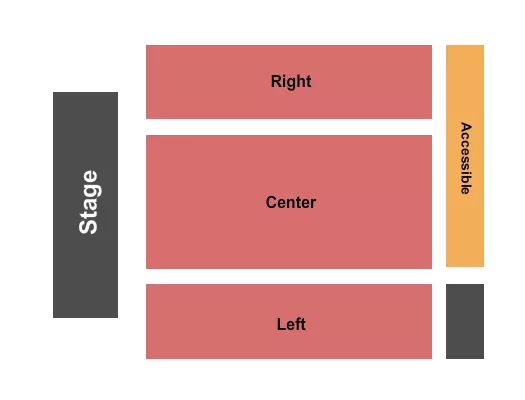 seating chart for MCA Denver at the Holiday Theater - End Stage - eventticketscenter.com