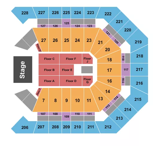 seating chart for MGM Grand Garden Arena - Alejandro Fernandez - eventticketscenter.com
