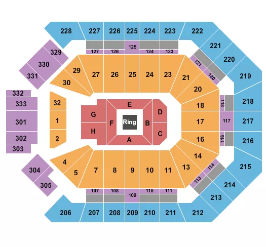 seating chart for MGM Grand Garden Arena - Boxing 2 - eventticketscenter.com