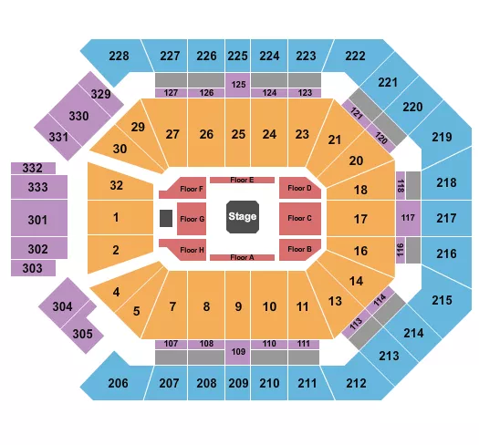 seating chart for MGM Grand Garden Arena - Dimension 20 - eventticketscenter.com