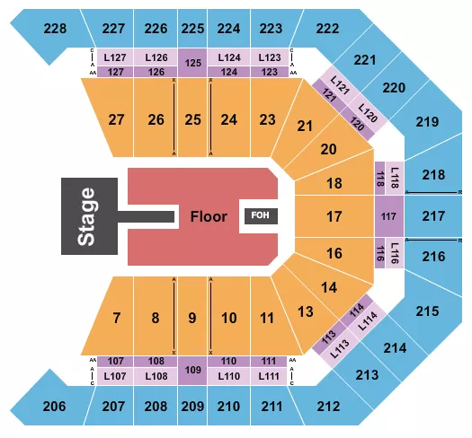 seating chart for MGM Grand Garden Arena - Endstage GA Floor w/ Catwalk - eventticketscenter.com