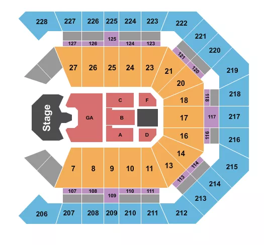 seating chart for MGM Grand Garden Arena - Ghost - eventticketscenter.com