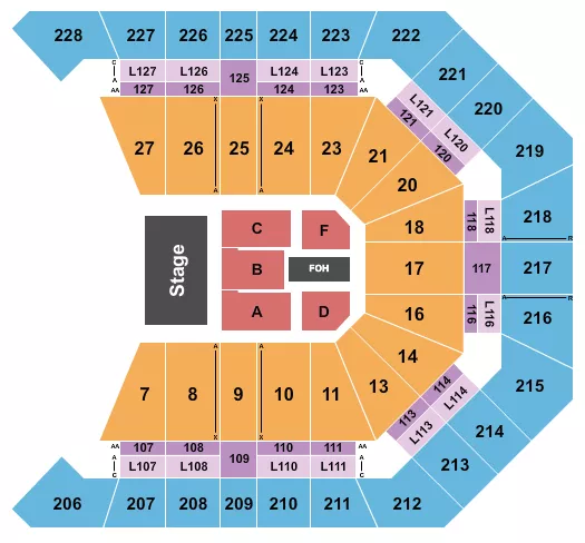 seating chart for MGM Grand Garden Arena - Halfhouse - eventticketscenter.com