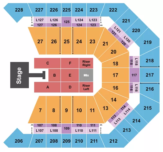 seating chart for MGM Grand Garden Arena - Jonas Brothers 2 - eventticketscenter.com