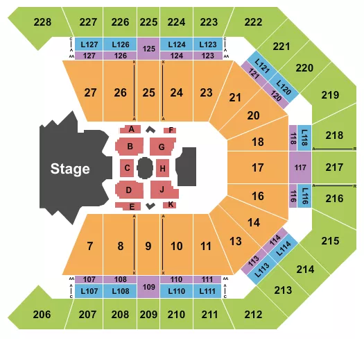 seating chart for MGM Grand Garden Arena - Latin Grammy Awards - eventticketscenter.com