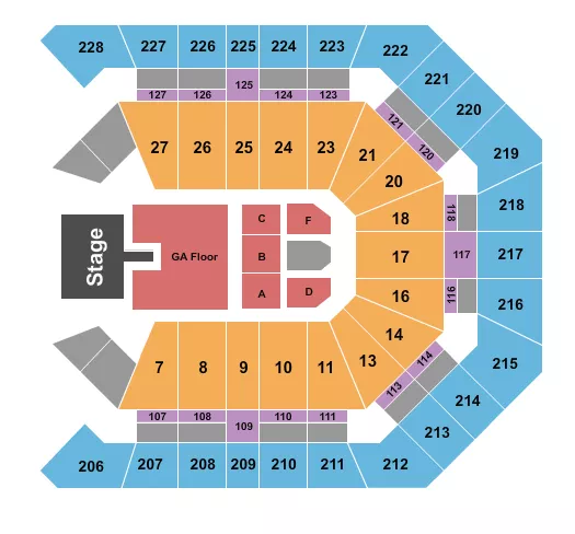 seating chart for MGM Grand Garden Arena - Lorde - eventticketscenter.com