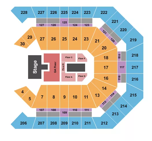 seating chart for MGM Grand Garden Arena - Papa Roach - eventticketscenter.com