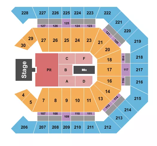 seating chart for MGM Grand Garden Arena - Pearl Jam - eventticketscenter.com