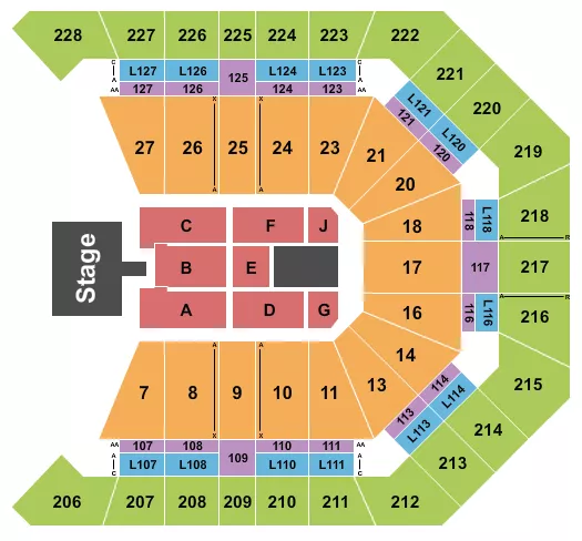 seating chart for MGM Grand Garden Arena - Smashing Pumpkins - eventticketscenter.com