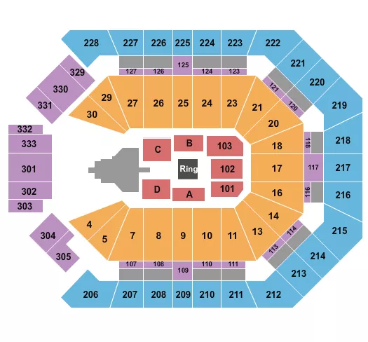 seating chart for MGM Grand Garden Arena - Triplemania - eventticketscenter.com