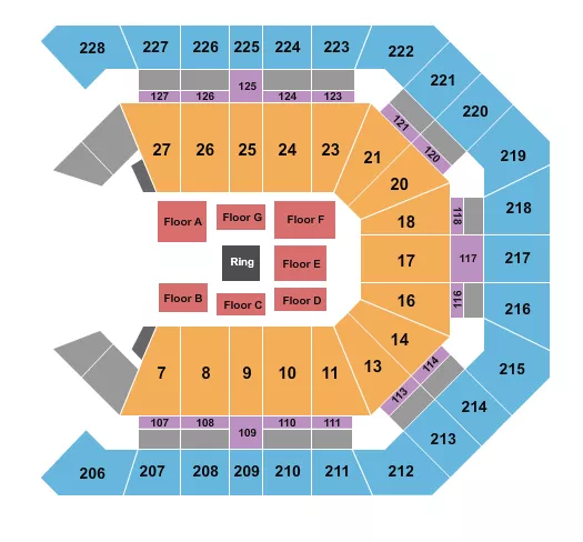 seating chart for MGM Grand Garden Arena - Wrestling - AEW - eventticketscenter.com