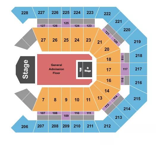 seating chart for MGM Grand Garden Arena - Tyler the Creater - eventticketscenter.com